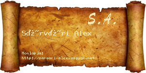 Sárvári Alex névjegykártya