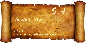Sárvári Alex névjegykártya