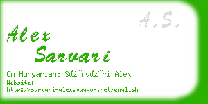 alex sarvari business card